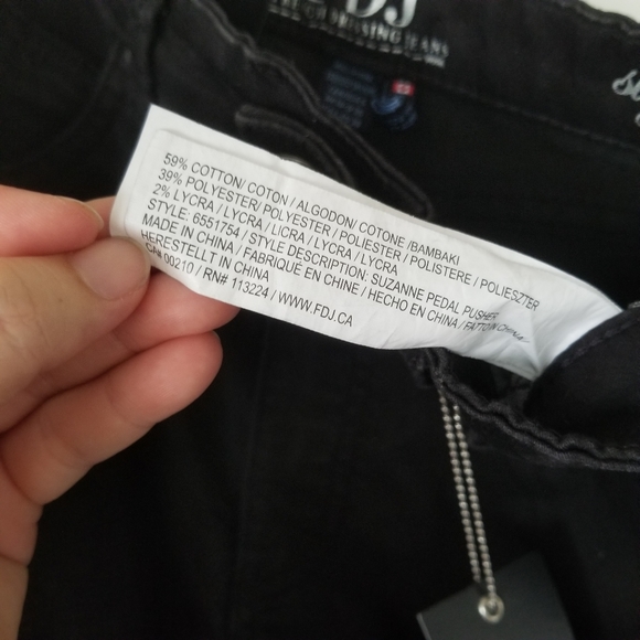 NWT French Dressing Jeans "Suzanne" Womens Black High Rise Cropped Pants Size 6 - Picture 14 of 15